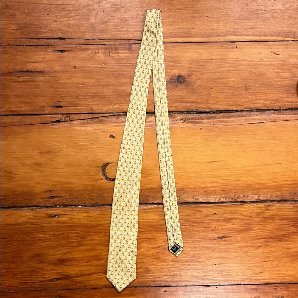 Yellow Patterned Sailboat Men's Tie
